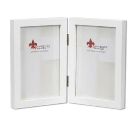 Blueprints 4x6 Hinged Double White Wood Picture Frame - Gallery Collection BL92357